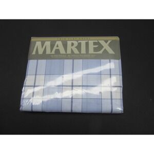 VTG Martex Twin Flat Sheet No Iron Percale 180 Blue Plaid Harvard Square New
